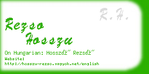 rezso hosszu business card